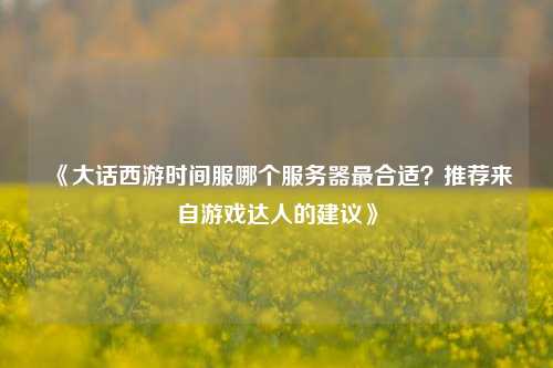 《大話(huà)西游時(shí)間服哪個(gè)服務(wù)器最合適？推薦來(lái)自游戲達人的建議》