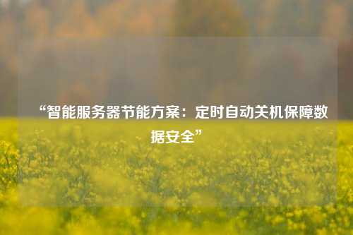 “智能服務(wù)器節能方案：定時(shí)自動(dòng)關(guān)機保障數據安全”